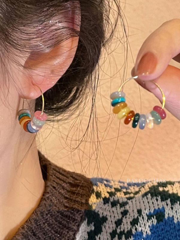 1 Paar Französische Art Einfacher Stil Runden Perlen Legierung Ohrringe