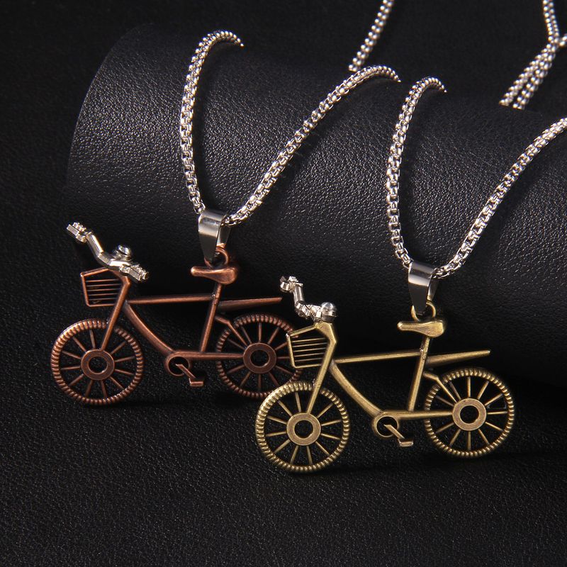 Vintage Style Bicycle 201 Stainless Steel Zinc Alloy Unisex Pendant Necklace