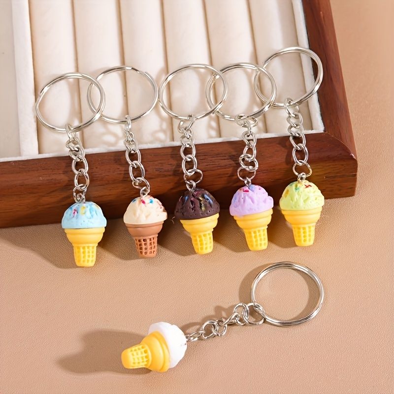 Cute Ice Cream Resin Keychain