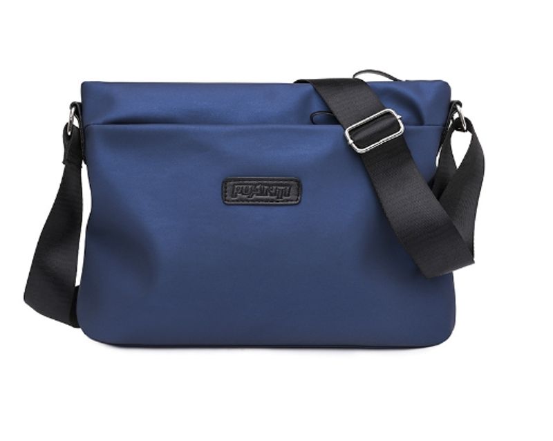 Men's Oxford Cloth Solid Color Business Square Zipper Shoulder Bag