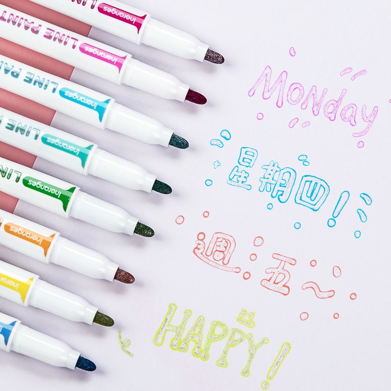 1 Satz Einfarbig Lernen Täglich Kunststoff Preppy-stil Fluoreszierender Stift