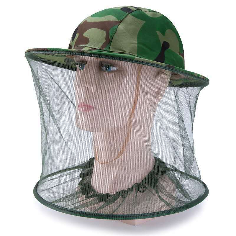 Unisex Vintage Style Camouflage Net Yarn Flat Eaves Bucket Hat