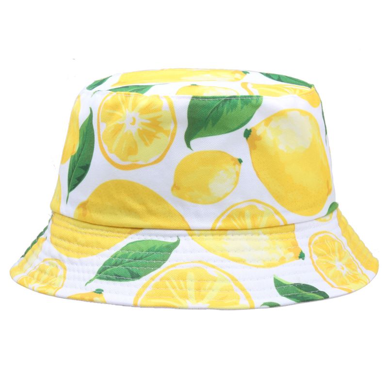 Unisex Lässig Einfacher Stil Zitrone Breite Traufen Bucket Hat