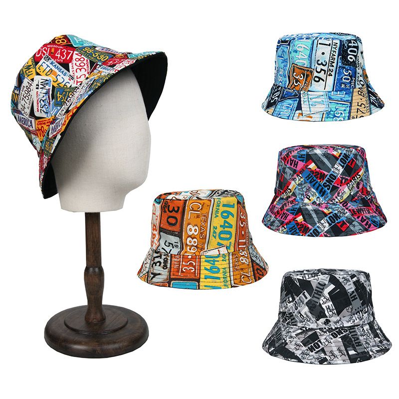 Unisex Casual Hip-hop Letter Wide Eaves Bucket Hat