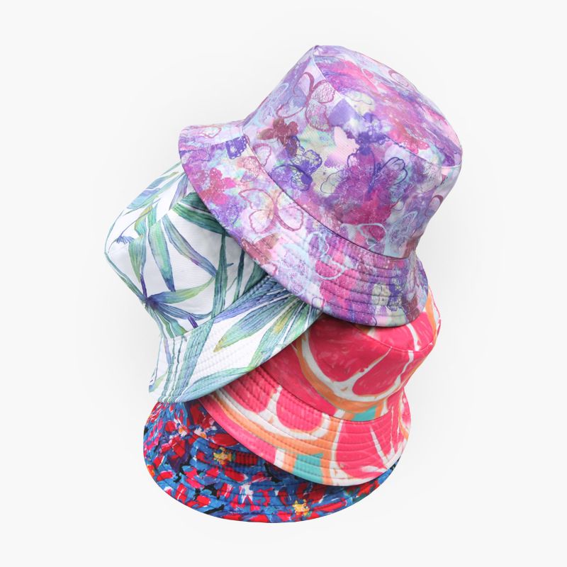Unisex Casual Hip-hop Digital Printing Wide Eaves Bucket Hat
