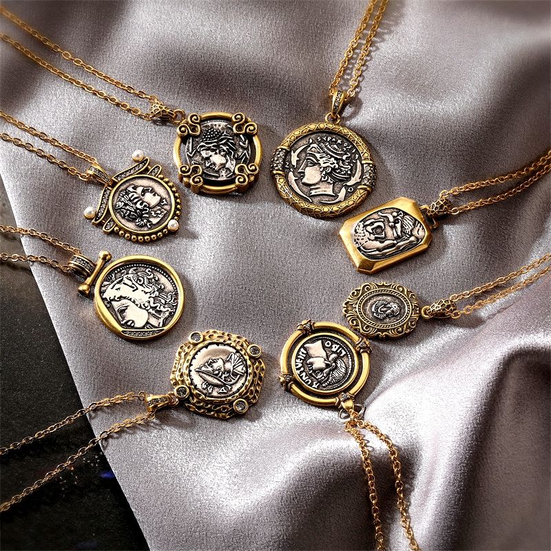 Ig-stil Einfacher Stil Porträt Rostfreier Stahl Kupfer Überzug Inlay Zirkon Vergoldet Halskette Mit Anhänger