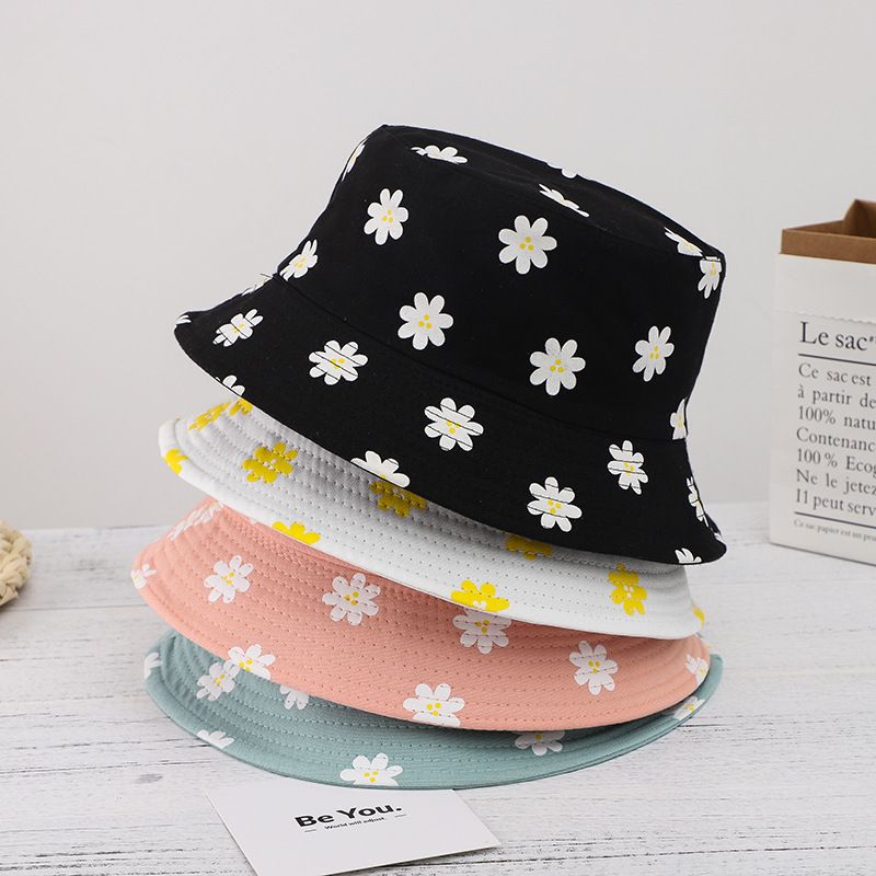Unisex Casual Flower Wide Eaves Bucket Hat