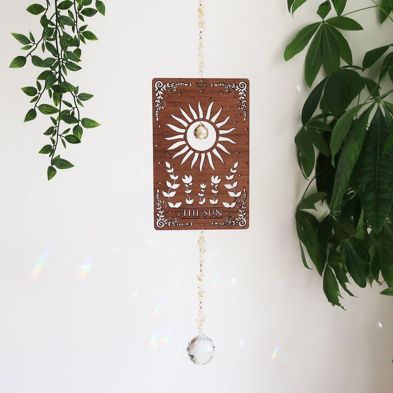 Retro Pastoral Sun Wood Pendant