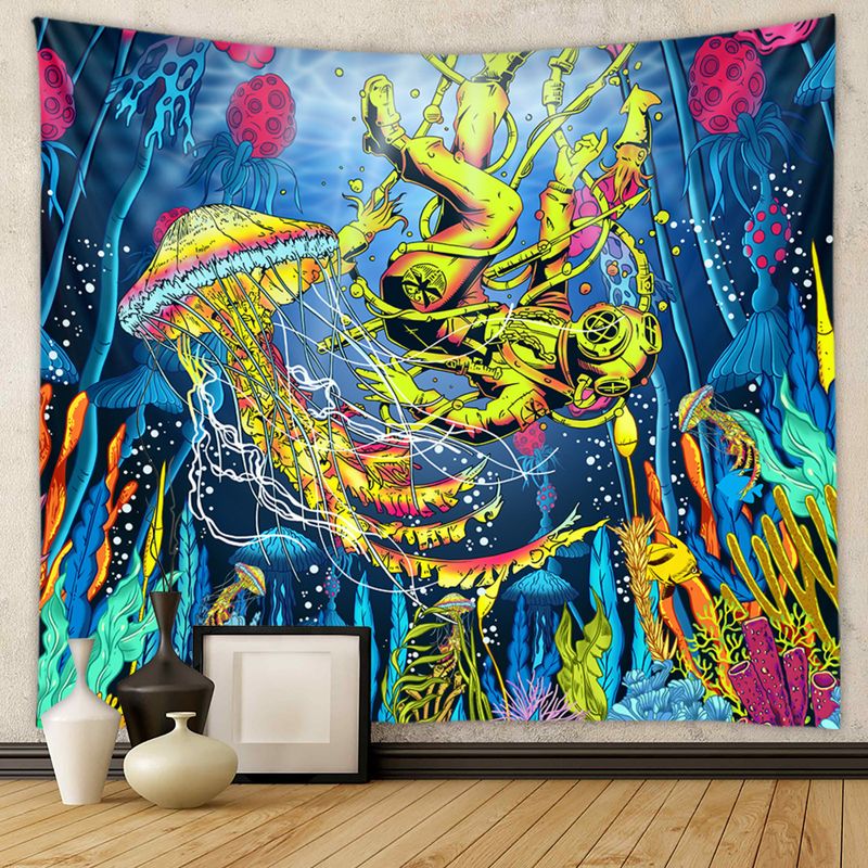 Ethnic Style Astronaut Polyester Tapestry