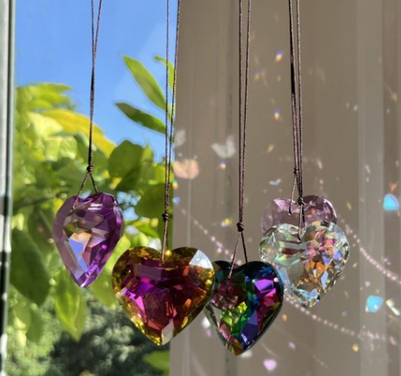 Pastoral Heart Shape Artificial Crystal Pendant Artificial Decorations