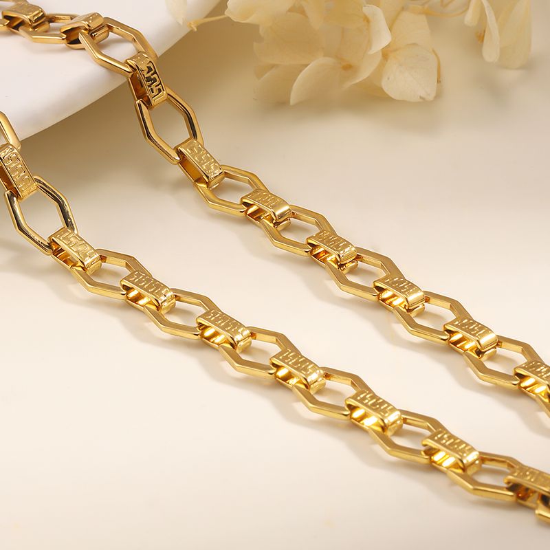 201 Edelstahl 18 Karat Vergoldet Einfacher Stil Geometrisch Halskette