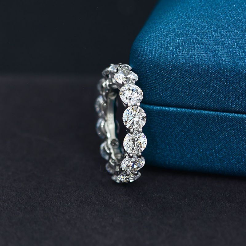 Elegant Glam Geometrisch Sterling Silber Gra Überzug Inlay Moissanit Ringe