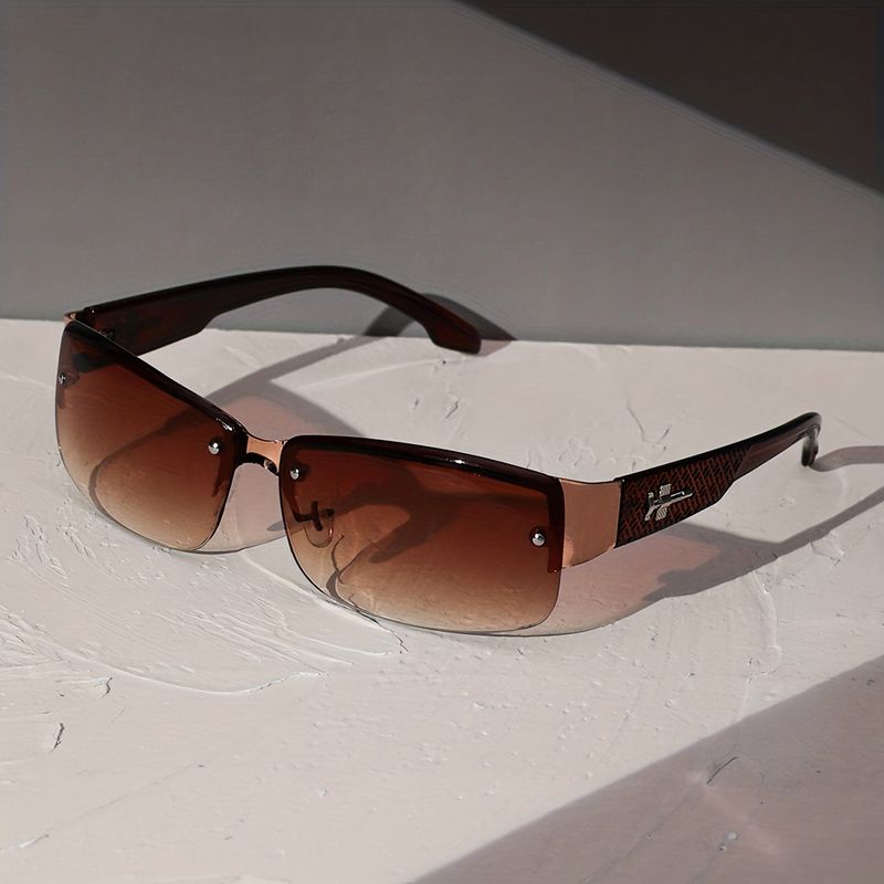 Toller Stil Farbverlauf Harz Quadrat Halbbild Sonnenbrille Der Frauen