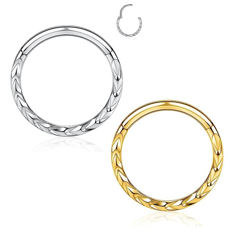 1 Piece Nose Rings & Studs Streetwear Solid Color 304 Stainless Steel 18K Gold Plated