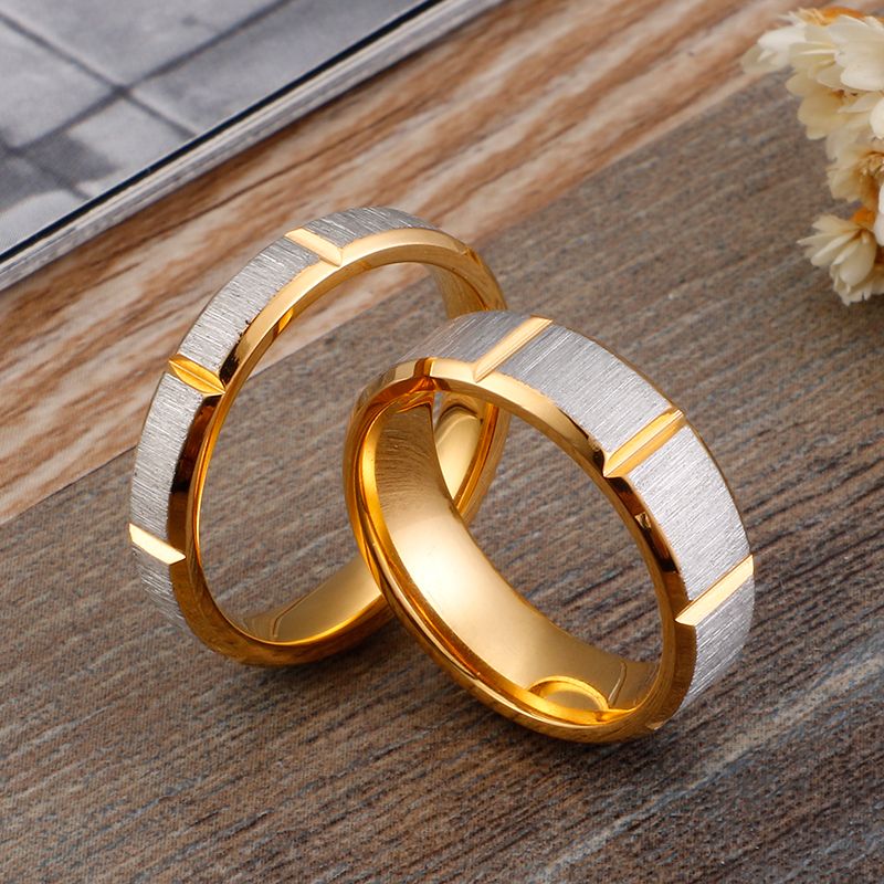 Titan Stahl 18 Karat Vergoldet Einfacher Stil Geometrisch Ringe