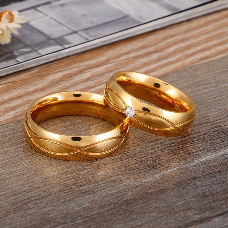 Titanium Steel 18K Gold Plated Korean Style Geometric Rings