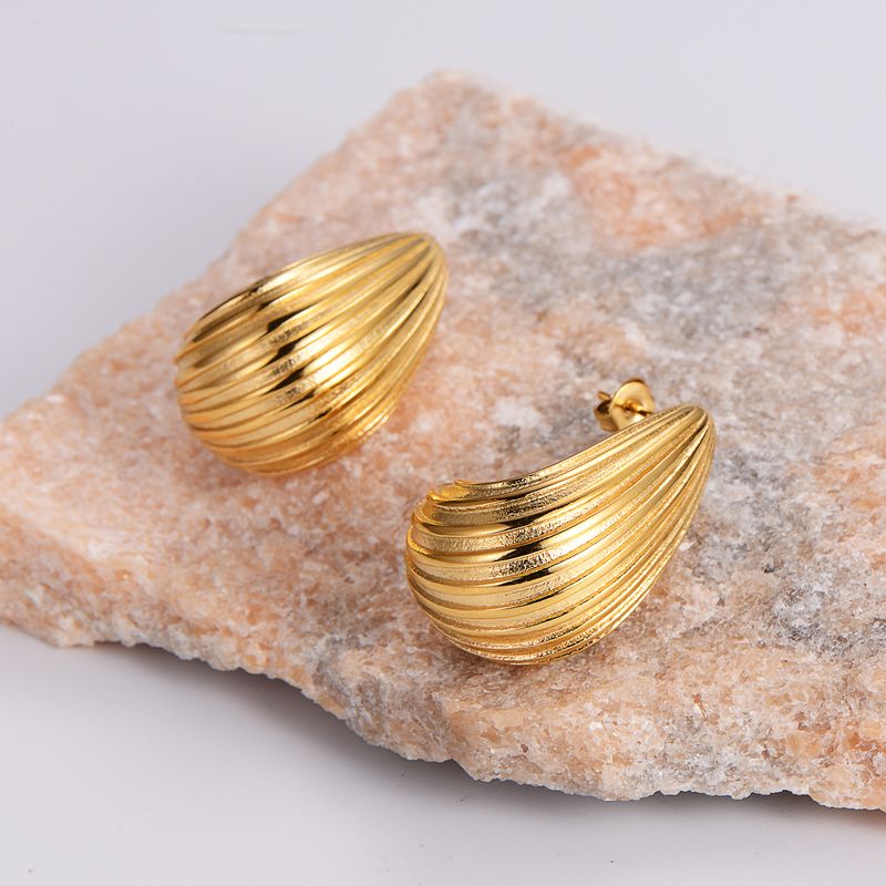 1 Pair Simple Style Geometric Stainless Steel 24k Gold Plated Ear Studs