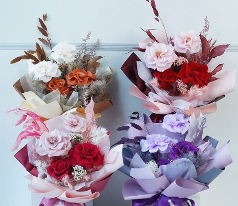 Weihnachten Valentinstag Lehrertag Romantisch Pastoral Blume Konservierte Blume Gruppe Datum Festival Strauß