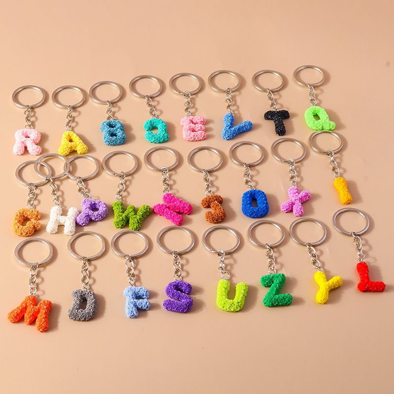 Simple Style Letter Resin Bag Pendant Keychain