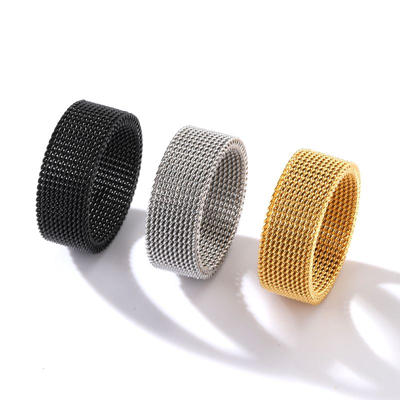 Hip-hop Solid Color Stainless Steel Plating Unisex Rings
