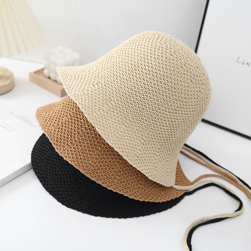 Women's Elegant Basic Simple Style Solid Color Big Eaves Bucket Hat