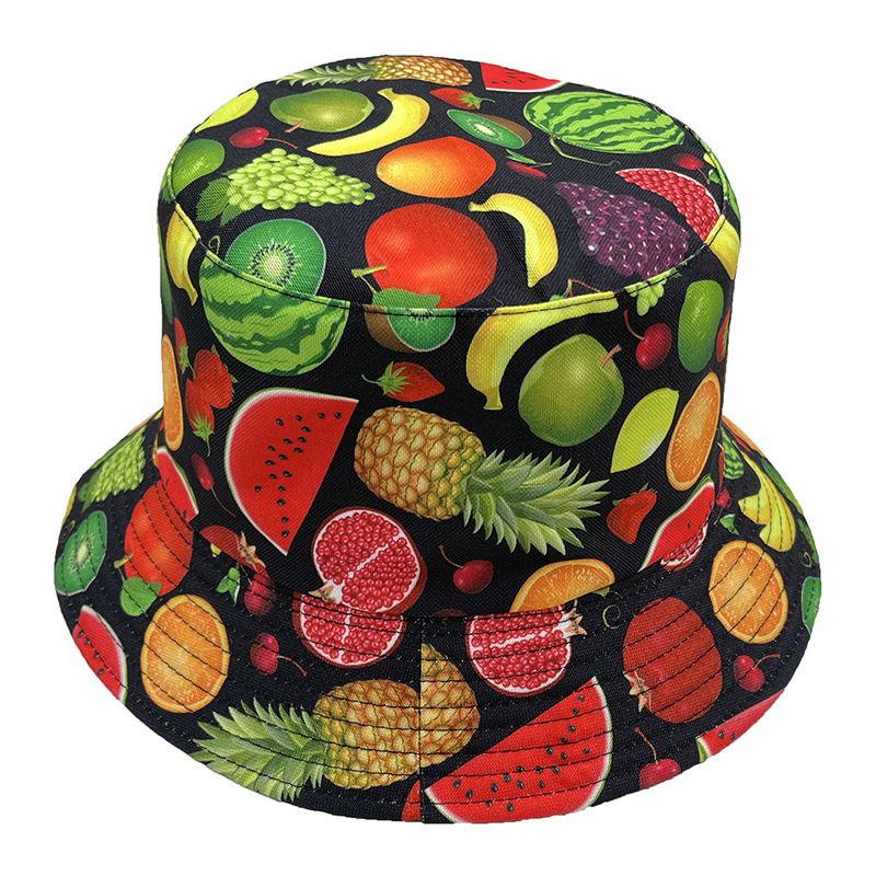 Unisex Hip Hop Süss Frucht Flache Traufen Bucket Hat