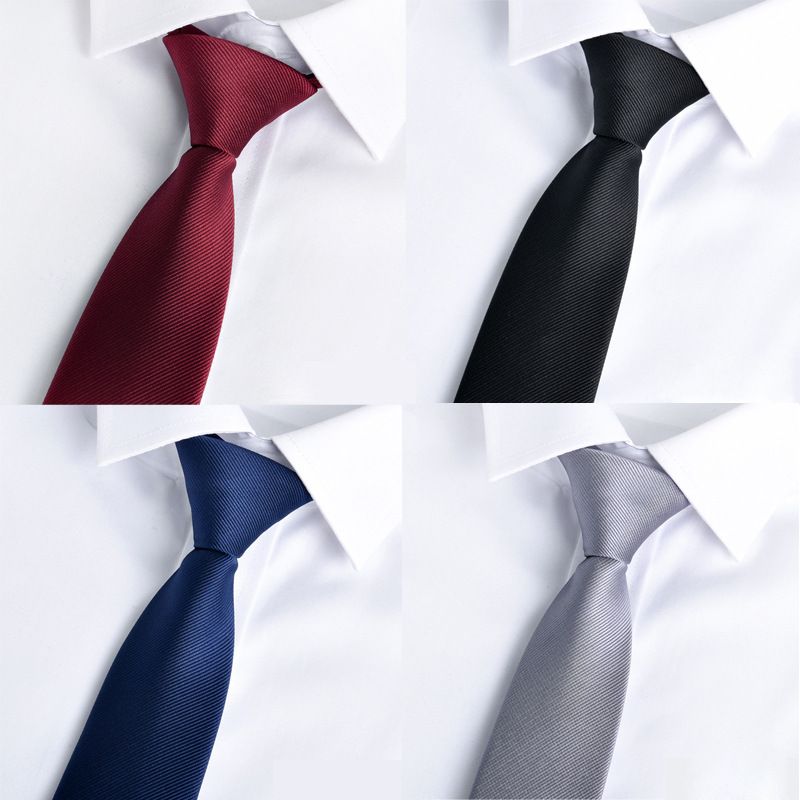 Elegant Solid Color Polyester Yarn Unisex Tie