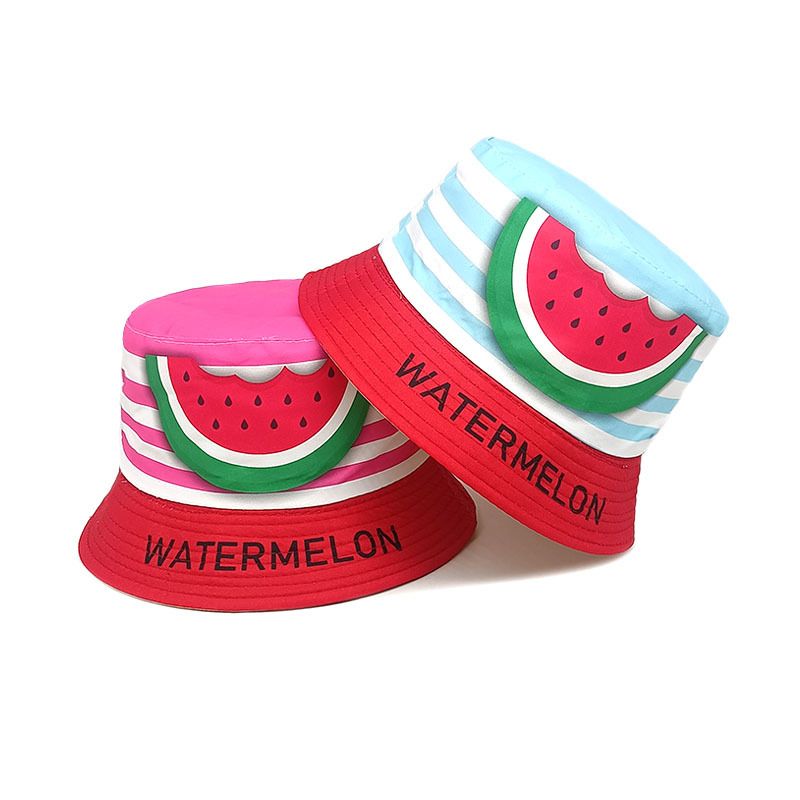Children Unisex Cute Letter Watermelon Printing Bucket Hat