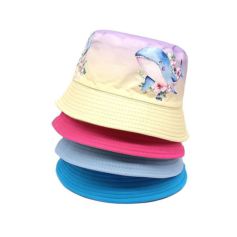 Children Unisex Cute Whale Printing Bucket Hat