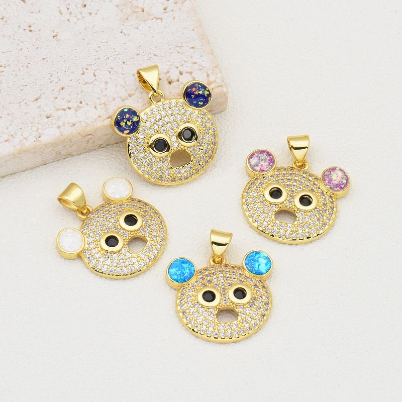 1 Piece Cute Bear Copper Plating Inlay Jewelry Accessories