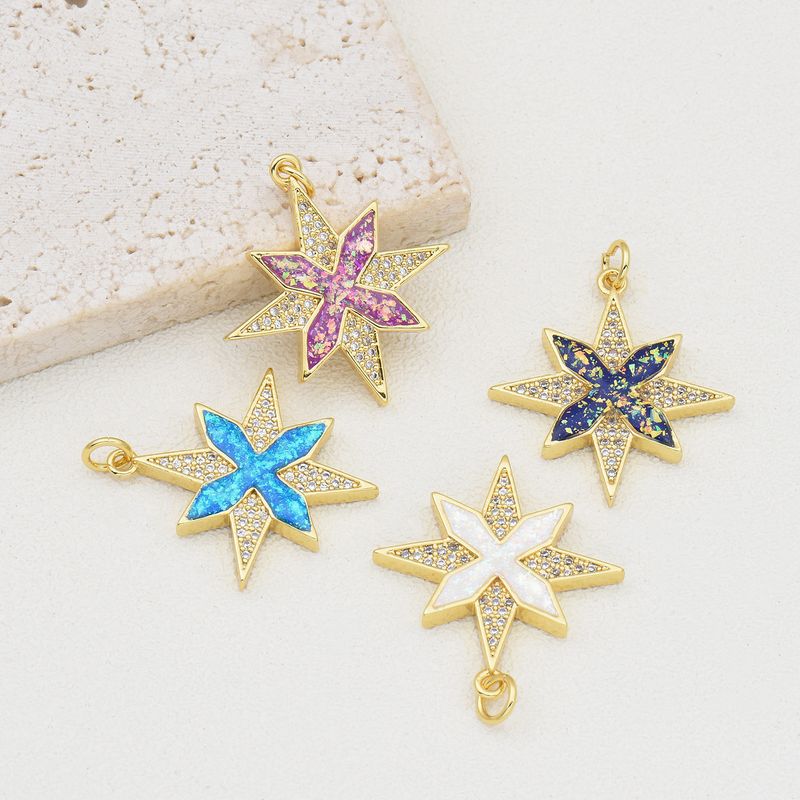 1 Piece Simple Style Snowflake Copper Plating Inlay Jewelry Accessories