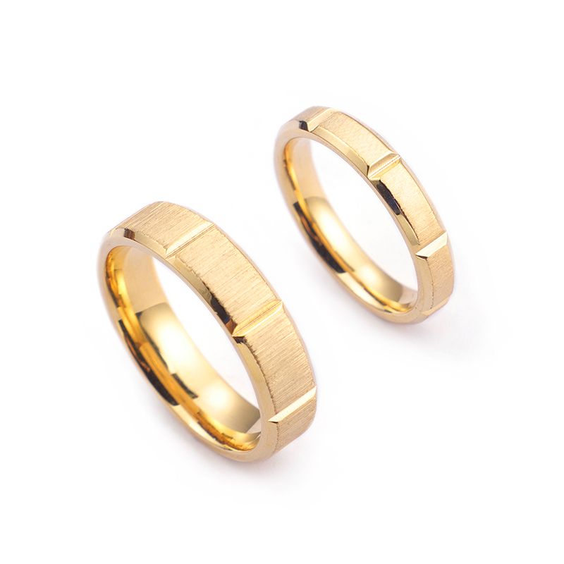 Titan Stahl 18 Karat Vergoldet Einfacher Stil Einfarbig Ringe