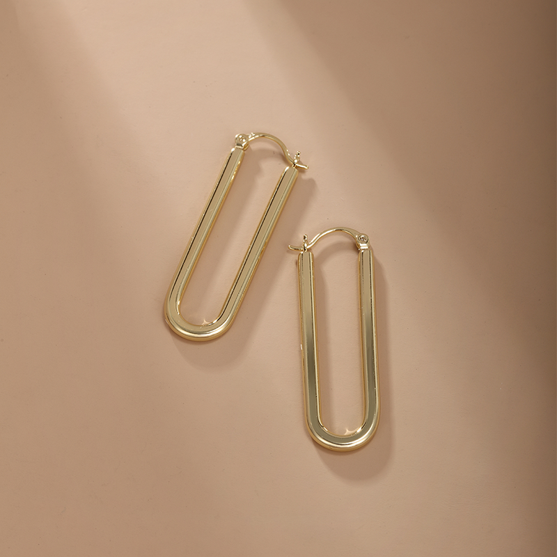 1 Paar Xuping Einfacher Stil Pendeln U-form Überzug Legierung Kupferlegierung 14 Karat Vergoldet Ohrringe