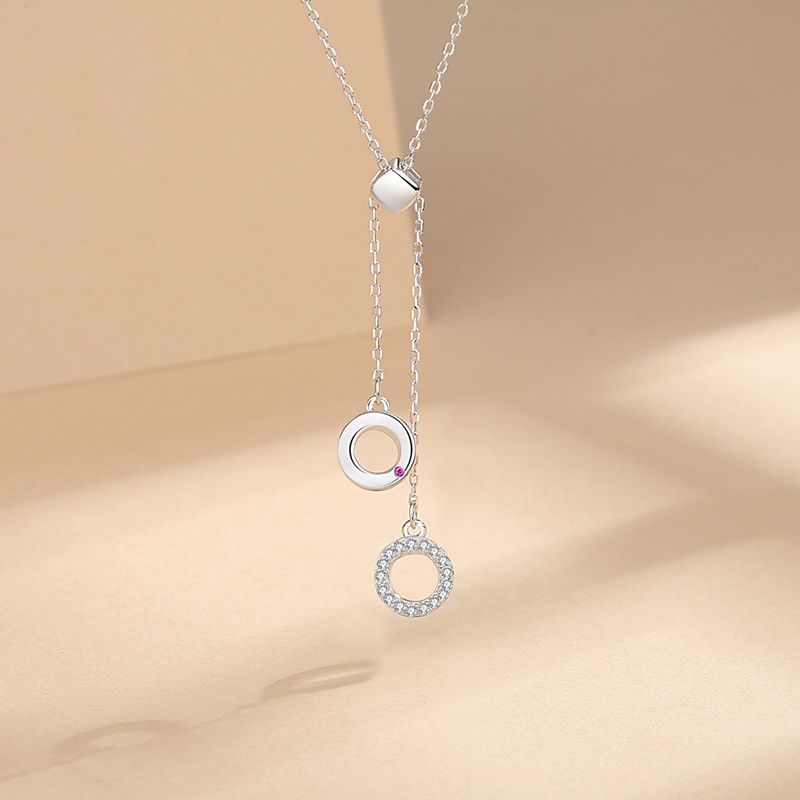 Einfacher Stil Geometrisch Kreis Sterling Silber Halskette Mit Anhänger