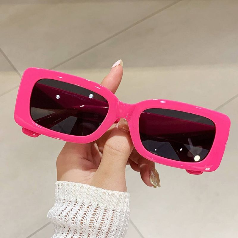 Y2k Retro Solid Color Resin Square Full Frame Women's Sunglasses
