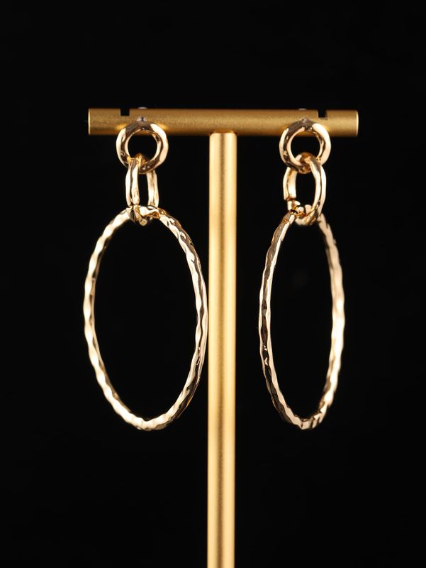 1 Pair Exaggerated Solid Color Circle Alloy Drop Earrings