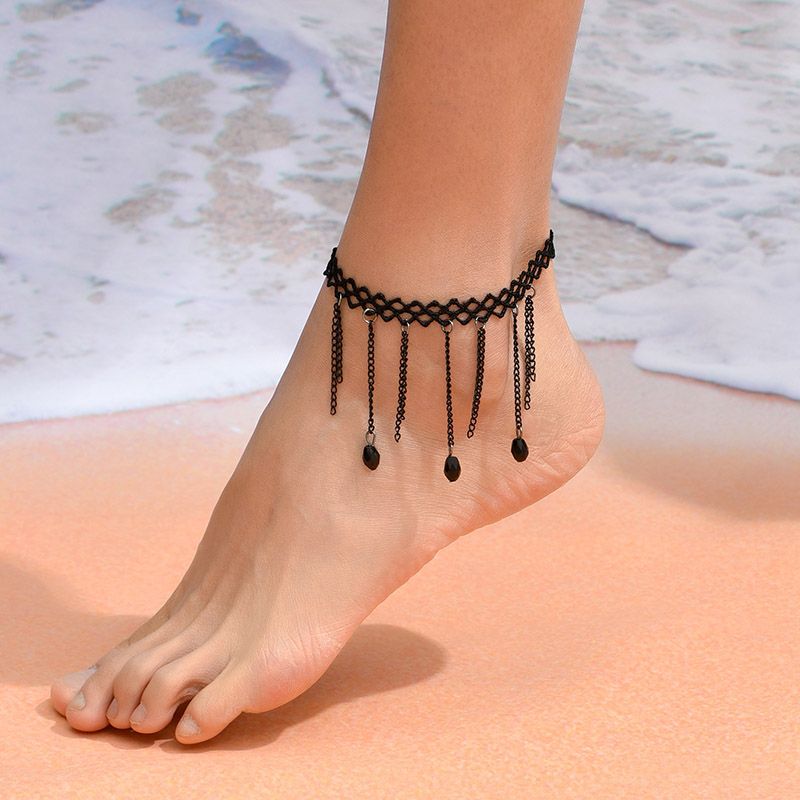 Simple Style Tassel Alloy Women's Anklet