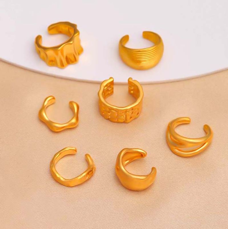 1 Piece Simple Style Geometric Plating Copper 18k Gold Plated Ear Cuffs