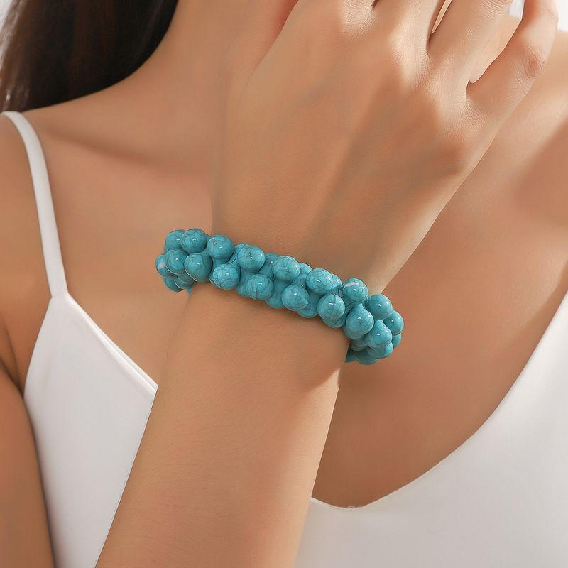 Bohemien Einfarbig Kunststoff Perlen Frau Armbänder Halskette