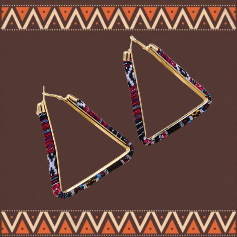 1 Pair Exaggerated Ethnic Style Triangle Geometric Plating Alloy Earrings