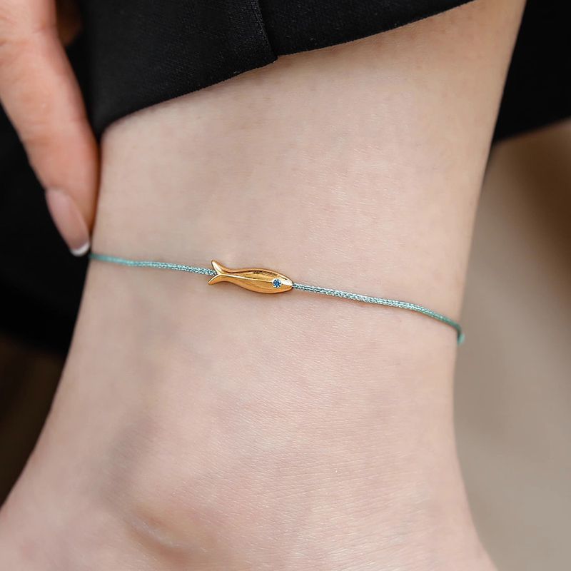 Simple Style Fish Nylon Copper Women's Anklet