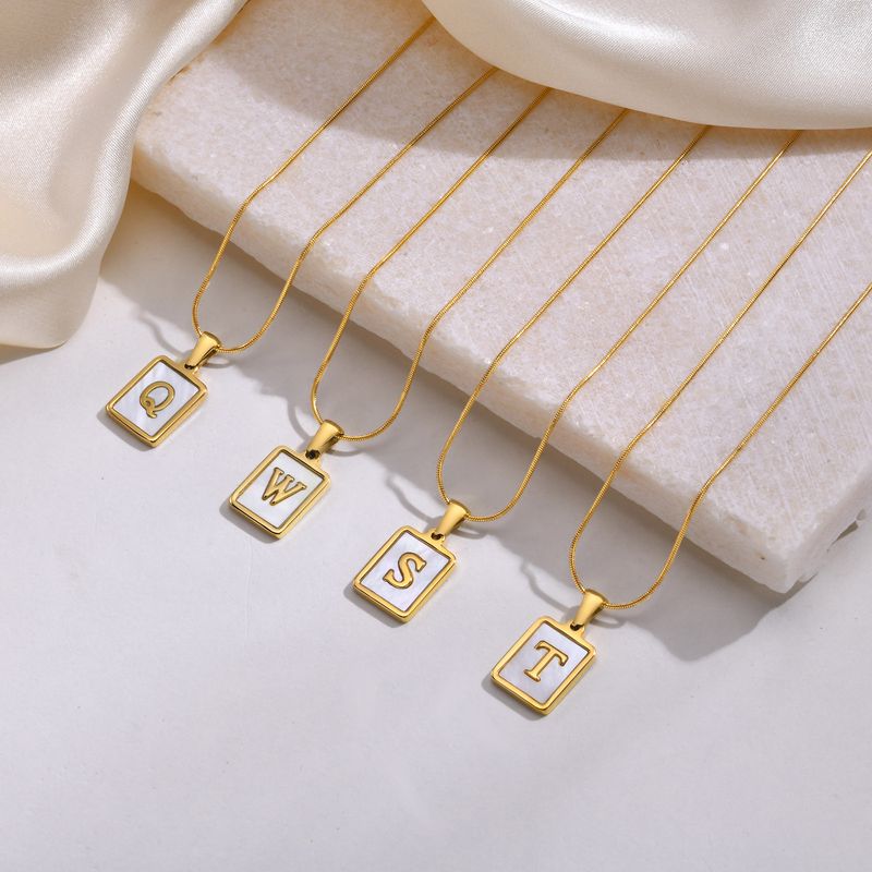 304 Stainless Steel Gold Plated Elegant Simple Style Plating Inlay Letter Shell