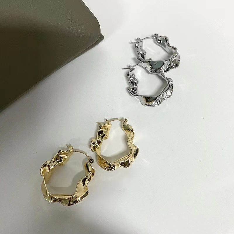 1 Pair Simple Style Geometric Alloy White Gold Plated Gold Plated Hoop Earrings