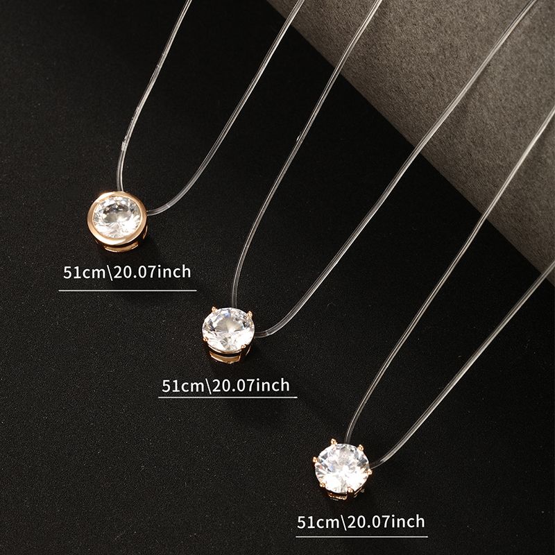 Xuping Simple Style Round Copper Alloy Plating Inlay Artificial Gemstones 18k Gold Plated Women's Necklace