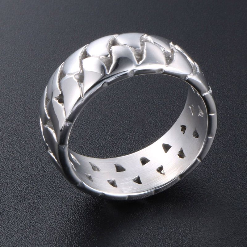 Simple Style Round Titanium Steel Polishing Unisex Rings