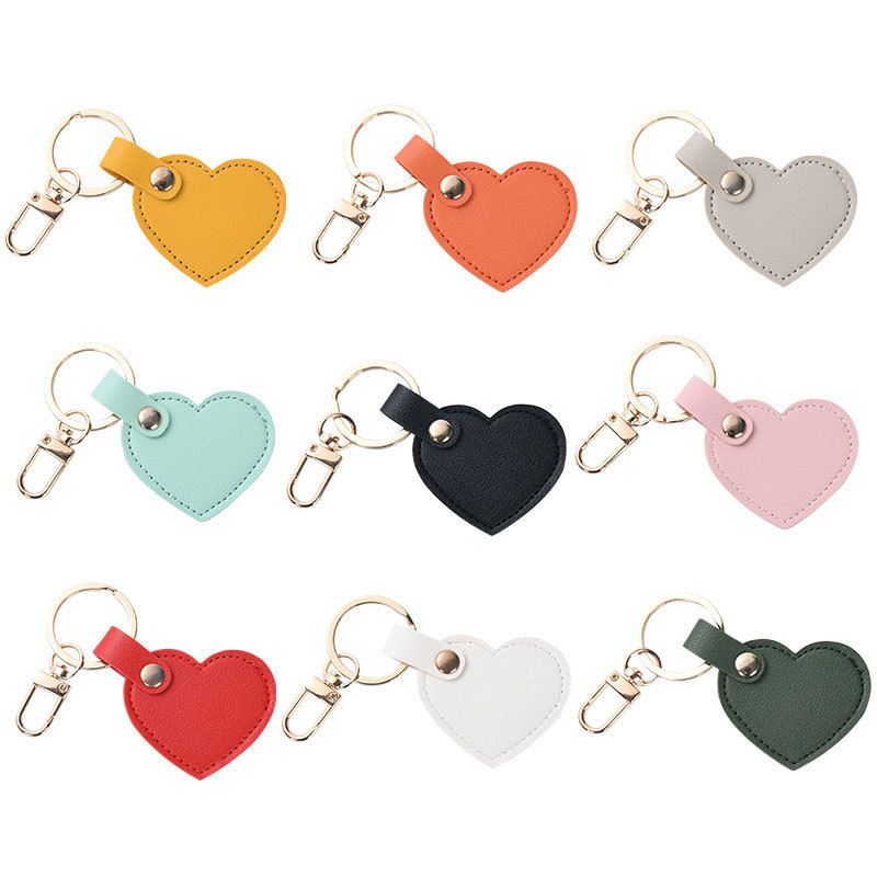 Cute Heart Shape Pu Leather Keychain