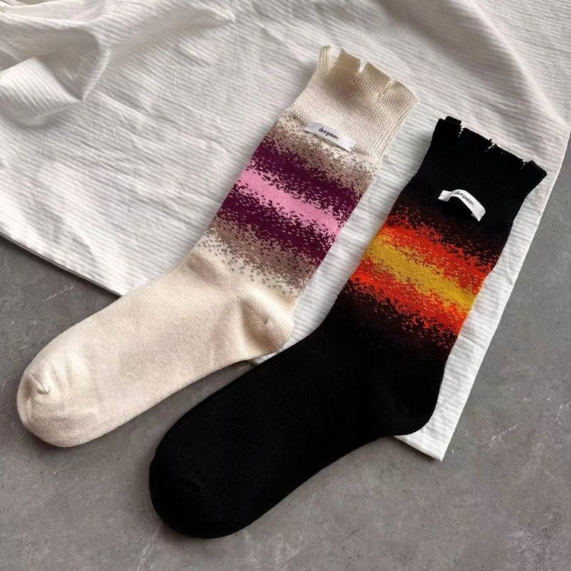 Unisex Lässig Farbblock Baumwolle Crew Socken Ein Paar