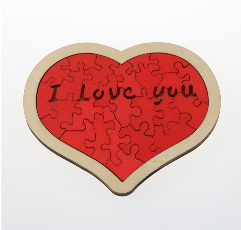 Puzzles Kids(7-16years) Toddler(3-6years) Valentine's Day Heart Shape Wood Toys