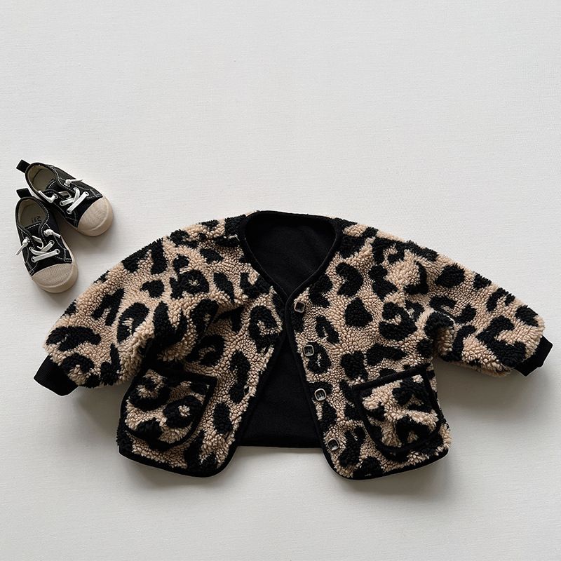 Retro Simple Style Leopard Polyester Boys Outerwear