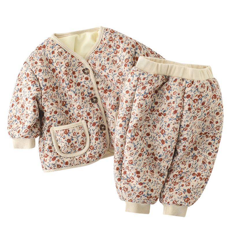 Süß Blume Polyester Baby Kleidung Sets